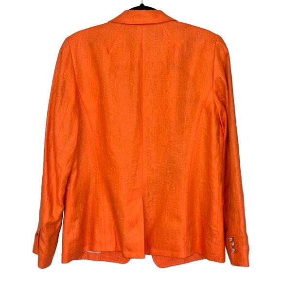 Talbots 100% Linen Bright Orange One Button Blazer - Size 8 - NWOT - Picture 3 of 5